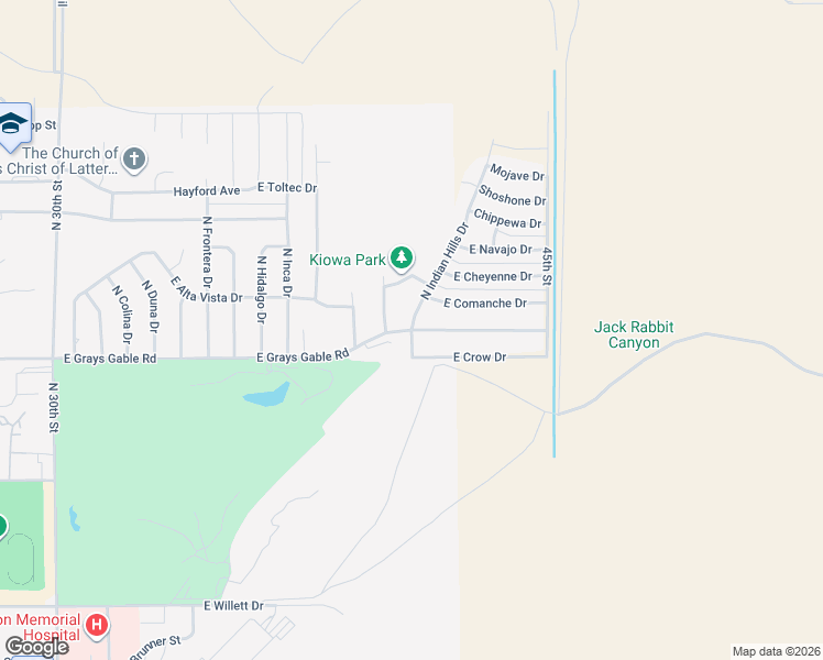 map of restaurants, bars, coffee shops, grocery stores, and more near 1055 North Indian Hills Drive in Laramie