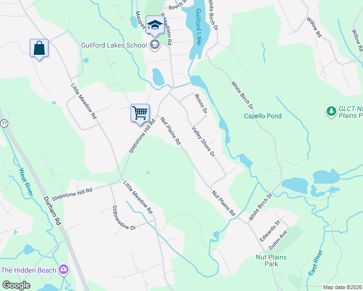 map of restaurants, bars, coffee shops, grocery stores, and more near 871 Nut Plains Road in Guilford