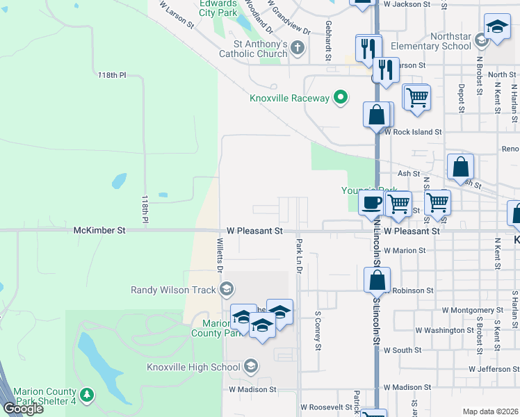map of restaurants, bars, coffee shops, grocery stores, and more near 1624 Justice Way in Knoxville