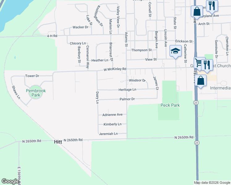 map of restaurants, bars, coffee shops, grocery stores, and more near 813 Heritage Lane in Ottawa