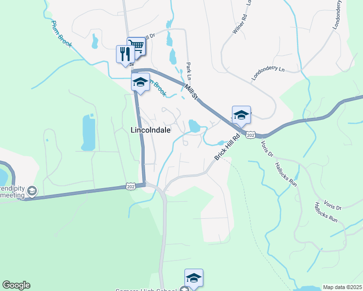 map of restaurants, bars, coffee shops, grocery stores, and more near 37 Krystal Drive in Lincolndale
