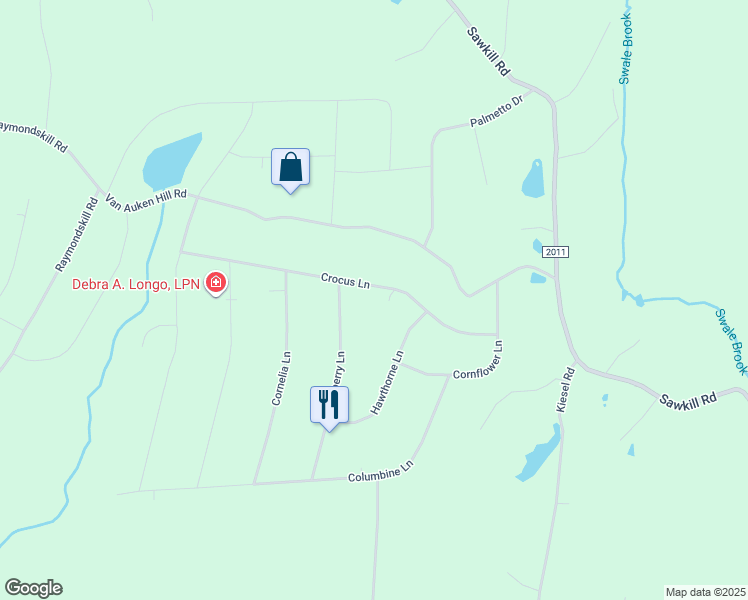 map of restaurants, bars, coffee shops, grocery stores, and more near 132 Crocus Lane in Milford