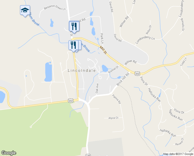 map of restaurants, bars, coffee shops, grocery stores, and more near 37 Krystal Drive in Lincolndale