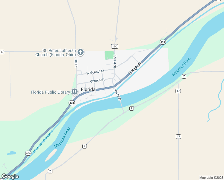 map of restaurants, bars, coffee shops, grocery stores, and more near 102 West High Street in Napoleon