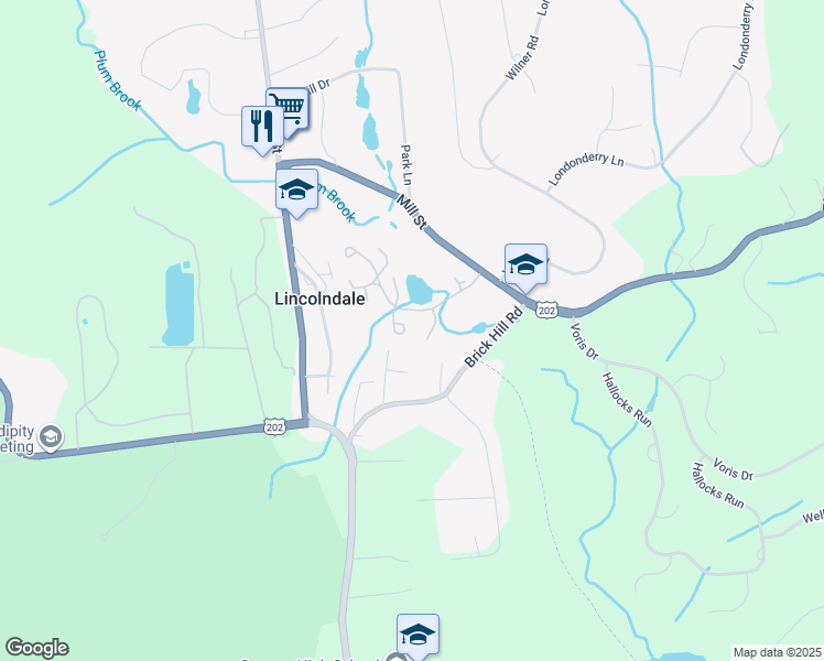 map of restaurants, bars, coffee shops, grocery stores, and more near 27 Krystal Drive in Lincolndale