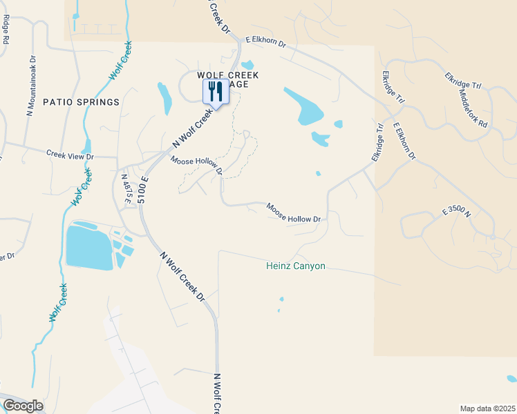 map of restaurants, bars, coffee shops, grocery stores, and more near 5211 Moosehollow Drive in Eden