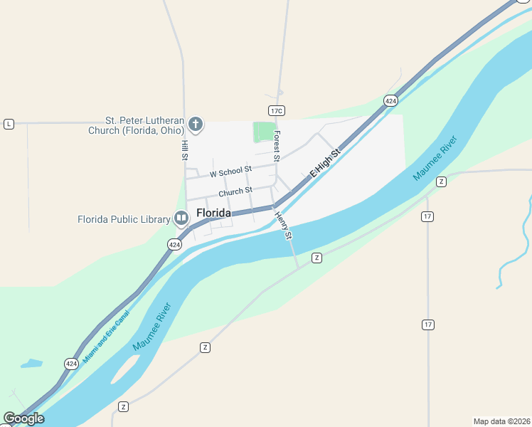 map of restaurants, bars, coffee shops, grocery stores, and more near 102 West High Street in Napoleon