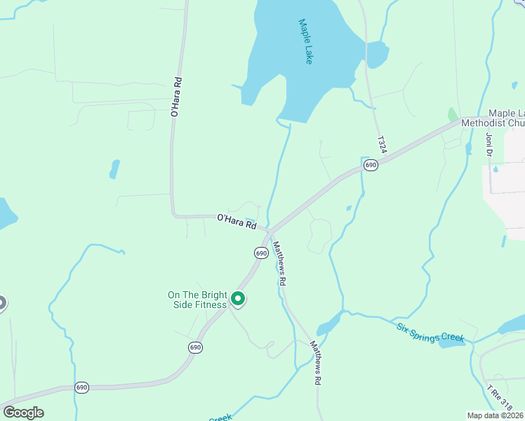 map of restaurants, bars, coffee shops, grocery stores, and more near 316 O'Hara Road in Lackawanna County