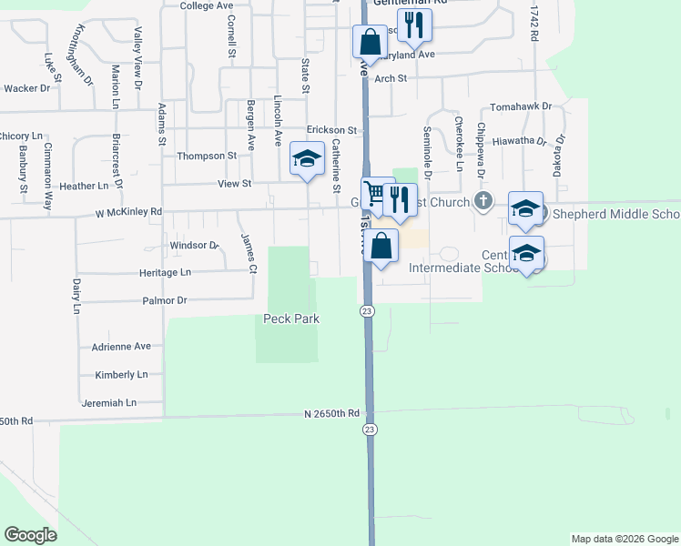 map of restaurants, bars, coffee shops, grocery stores, and more near 1446 Catherine Street in Ottawa