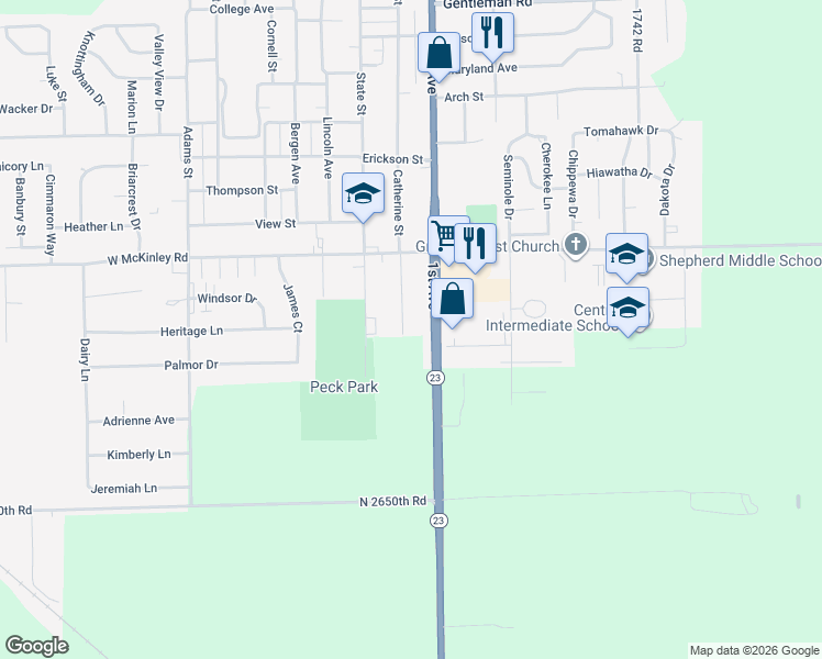 map of restaurants, bars, coffee shops, grocery stores, and more near 1446 Catherine Street in Ottawa