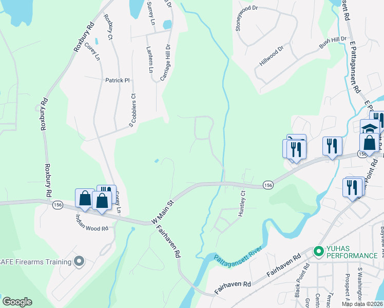 map of restaurants, bars, coffee shops, grocery stores, and more near 17 Rathbun Road in East Lyme