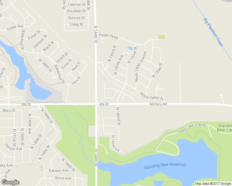 map of restaurants, bars, coffee shops, grocery stores, and more near 6902 North 142nd Avenue in Omaha