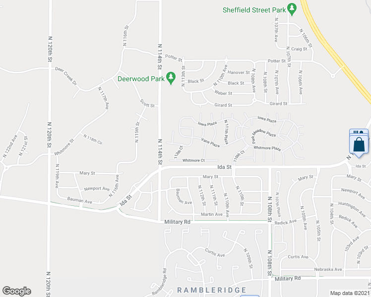 map of restaurants, bars, coffee shops, grocery stores, and more near 496 North 113th Plaza in Omaha