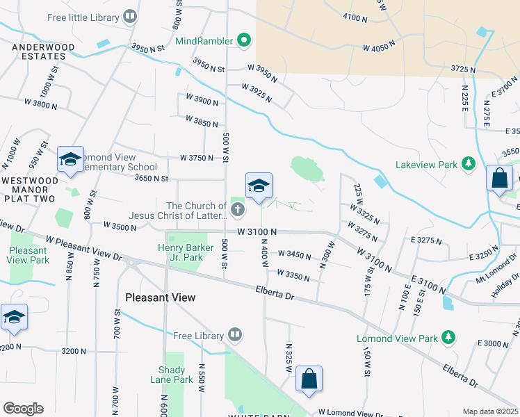 map of restaurants, bars, coffee shops, grocery stores, and more near 430 Weber High Drive in Pleasant View