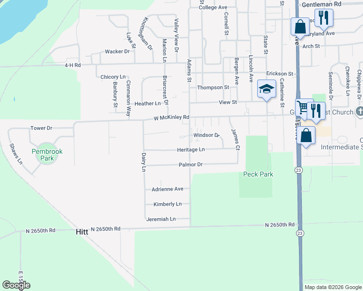 map of restaurants, bars, coffee shops, grocery stores, and more near 813 Heritage Lane in Ottawa