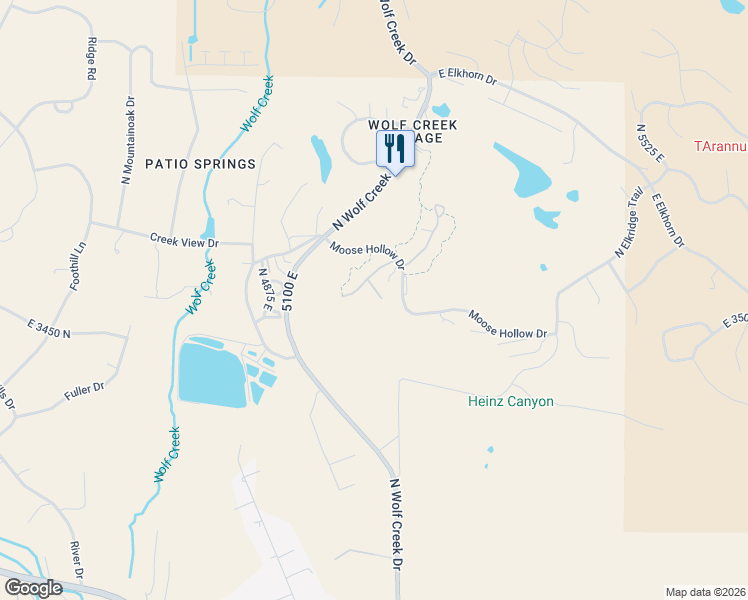 map of restaurants, bars, coffee shops, grocery stores, and more near 5063 East Lakeview Drive in Eden