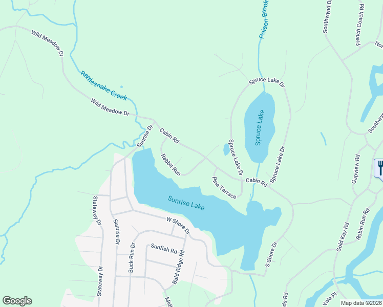 map of restaurants, bars, coffee shops, grocery stores, and more near 3450 Sunrise Drive in Milford