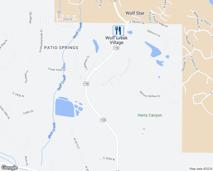 map of restaurants, bars, coffee shops, grocery stores, and more near 5063 East Lakeview Drive in Eden