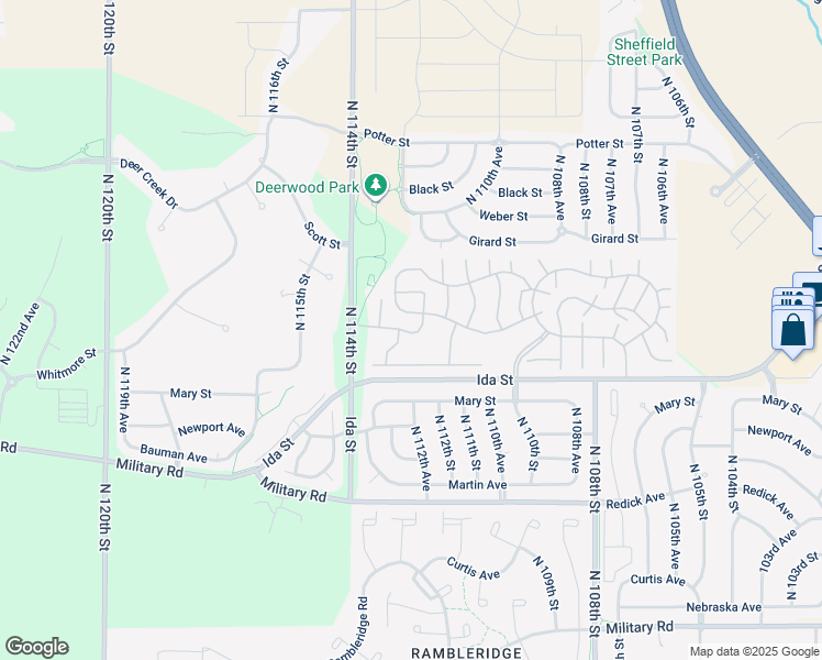 map of restaurants, bars, coffee shops, grocery stores, and more near 496 North 113th Plaza in Omaha