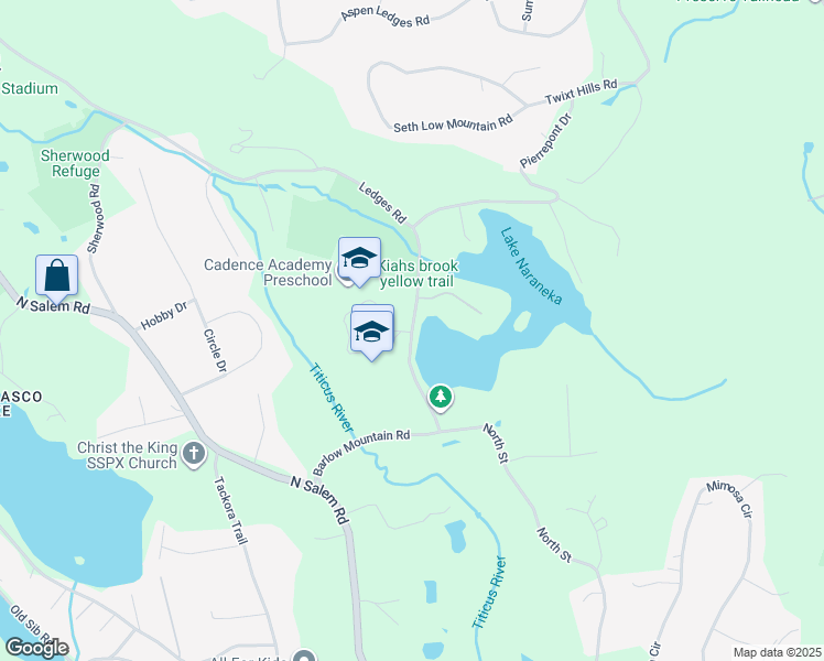 map of restaurants, bars, coffee shops, grocery stores, and more near 111 Barlow Mountain Road in Ridgefield
