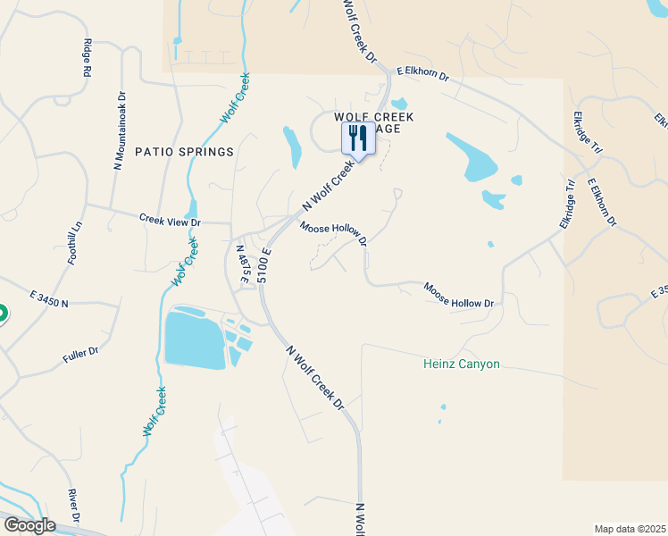 map of restaurants, bars, coffee shops, grocery stores, and more near 5063 East Lakeview Drive in Eden