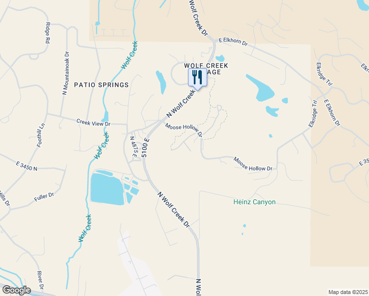 map of restaurants, bars, coffee shops, grocery stores, and more near 5063 East Lakeview Drive in Eden