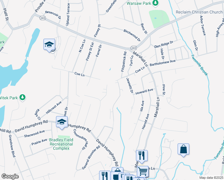map of restaurants, bars, coffee shops, grocery stores, and more near 9 Woodland Walk in Derby