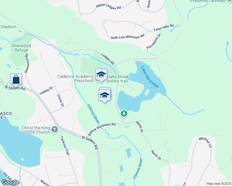 map of restaurants, bars, coffee shops, grocery stores, and more near 115 Barlow Mountain Road in Ridgefield