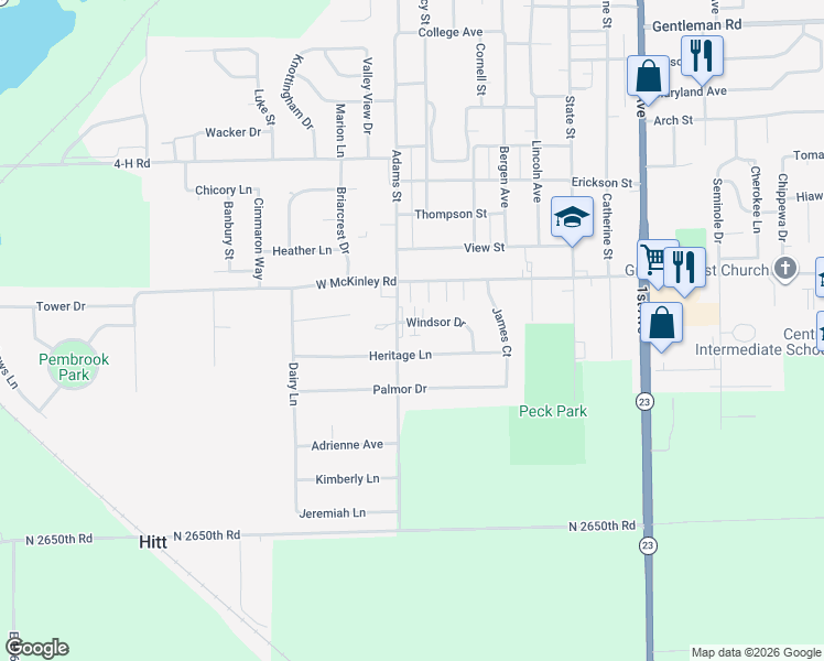 map of restaurants, bars, coffee shops, grocery stores, and more near 417 Windsor Drive in Ottawa
