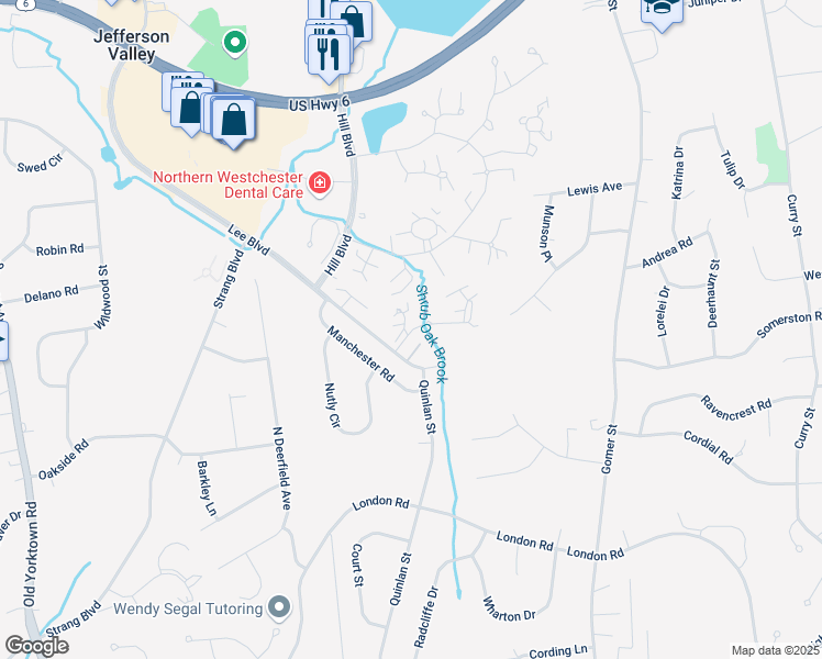 map of restaurants, bars, coffee shops, grocery stores, and more near 32 Cambridge Court in Yorktown Heights