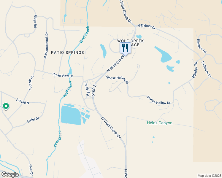 map of restaurants, bars, coffee shops, grocery stores, and more near 3521 North Fox Run Drive in Eden