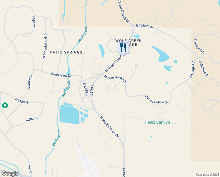 map of restaurants, bars, coffee shops, grocery stores, and more near 3521 North Fox Run Drive in Eden