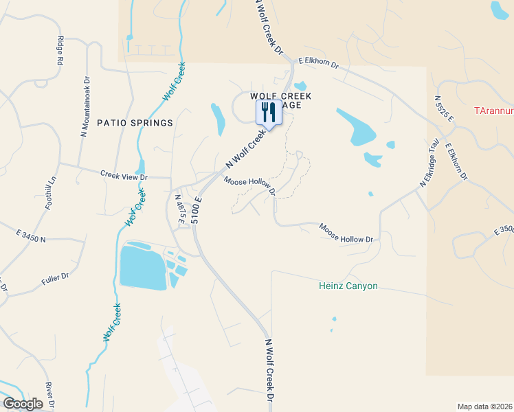 map of restaurants, bars, coffee shops, grocery stores, and more near 3537 North Fox Run Drive in Eden