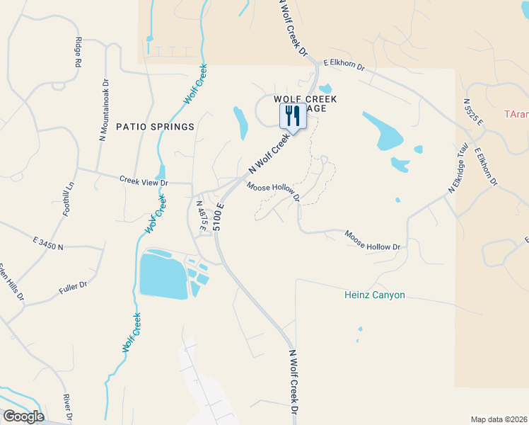 map of restaurants, bars, coffee shops, grocery stores, and more near 3521 North Fox Run Drive in Eden