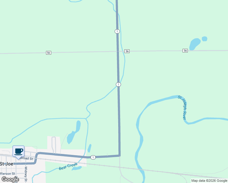 map of restaurants, bars, coffee shops, grocery stores, and more near 5812 Indiana 1 in Saint Joe