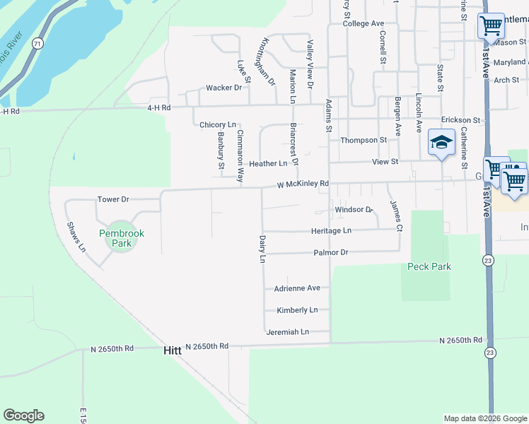 map of restaurants, bars, coffee shops, grocery stores, and more near 1415 Dairy Lane in Ottawa
