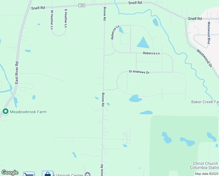 map of restaurants, bars, coffee shops, grocery stores, and more near 12775 North Boone Road in Columbia Station