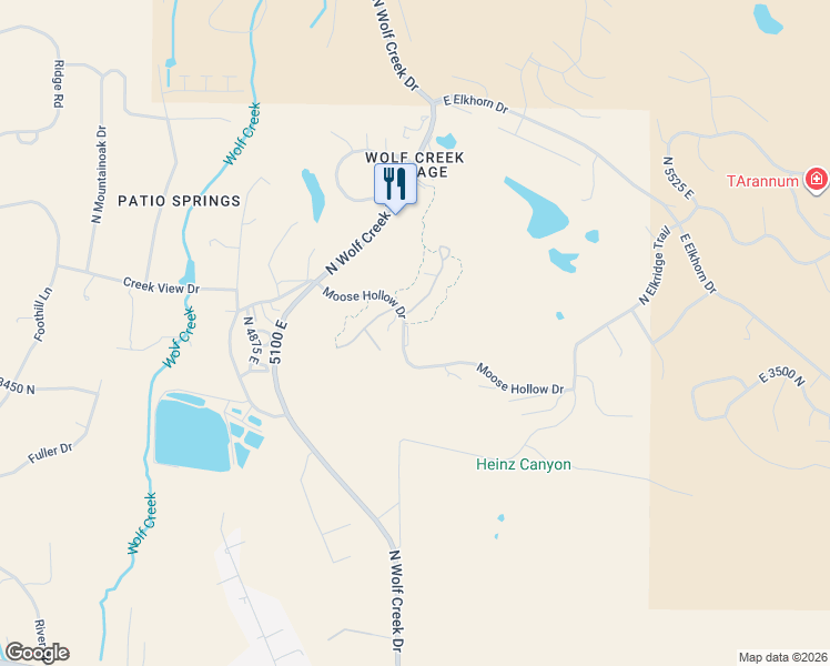 map of restaurants, bars, coffee shops, grocery stores, and more near 3518 Moosehollow Drive in Eden