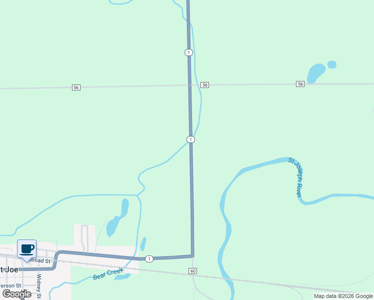 map of restaurants, bars, coffee shops, grocery stores, and more near 5812 Indiana 1 in Saint Joe