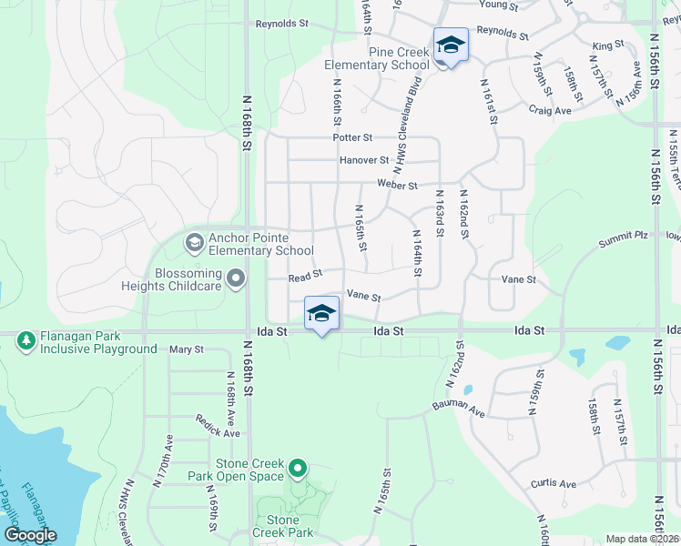 map of restaurants, bars, coffee shops, grocery stores, and more near 16603 Read Street in Bennington