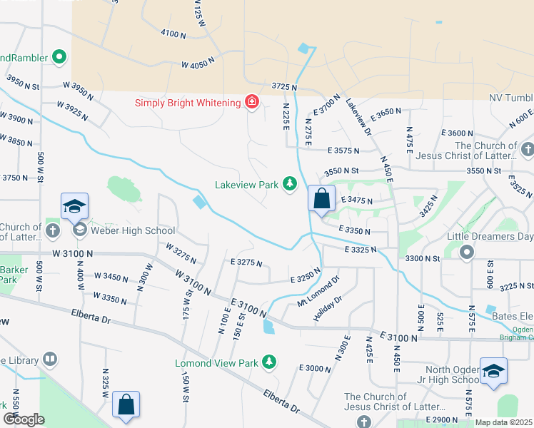 map of restaurants, bars, coffee shops, grocery stores, and more near 191 East 3475 North in North Ogden