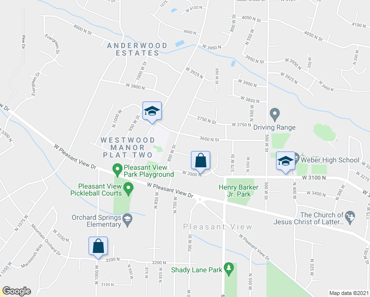 map of restaurants, bars, coffee shops, grocery stores, and more near 760 3600 North Street in Ogden