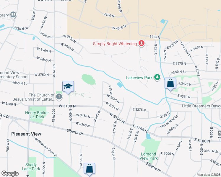 map of restaurants, bars, coffee shops, grocery stores, and more near 266 North 225 West in North Ogden