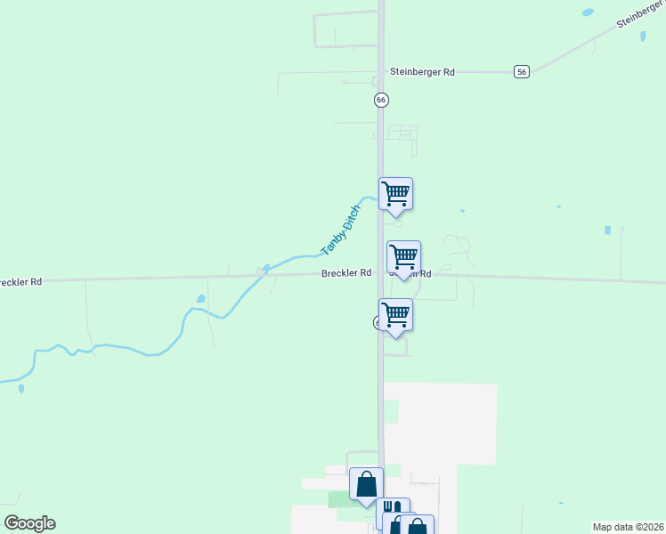 map of restaurants, bars, coffee shops, grocery stores, and more near 23879 Breckler Road in Defiance
