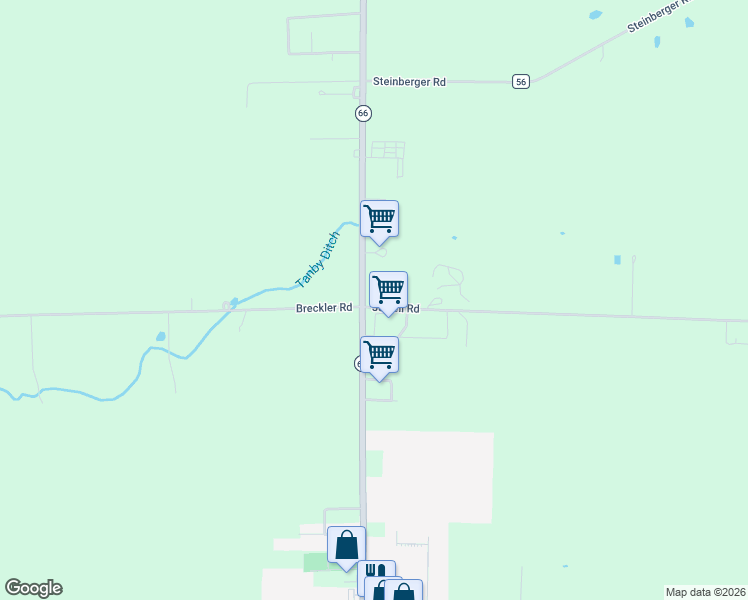 map of restaurants, bars, coffee shops, grocery stores, and more near 8223 Ohio 66 in Defiance