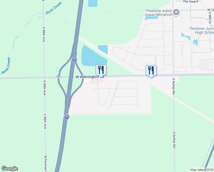map of restaurants, bars, coffee shops, grocery stores, and more near 1109 Teal Avenue in Peotone