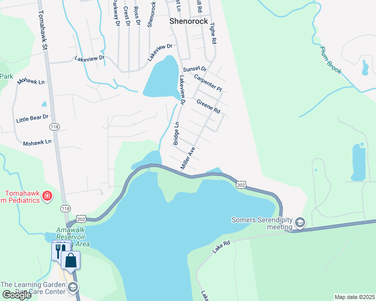 map of restaurants, bars, coffee shops, grocery stores, and more near 9 Miller Avenue in Yorktown Heights