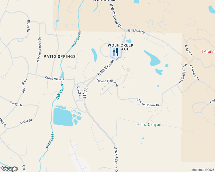 map of restaurants, bars, coffee shops, grocery stores, and more near 3555 North Fox Run Drive in Eden