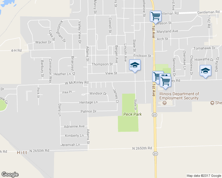 map of restaurants, bars, coffee shops, grocery stores, and more near 1405 James Court in Ottawa