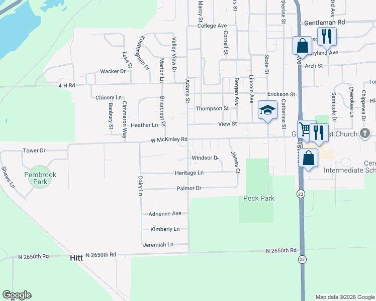 map of restaurants, bars, coffee shops, grocery stores, and more near 1433 Adams Street in Ottawa